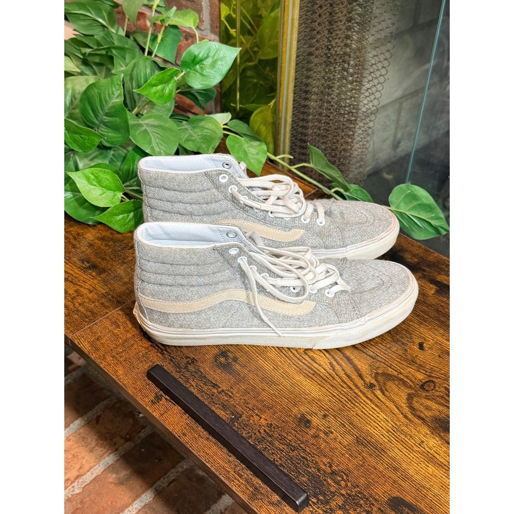 Vans Sk8-Hi Sneaker Women Grey Jersey Knit High Top Size 8